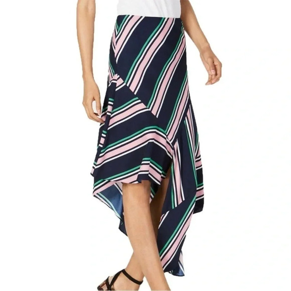 NWT Bar lll Far Side Striped Asymmetrical Skirt - Picture 1 of 6